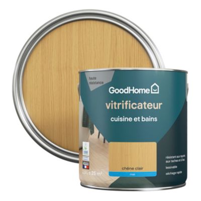 Vitrificateur cuisine et bains GoodHome mat chêne clair 2,5L