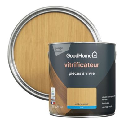 Vitrificateur pièces à vivre GoodHome chêne clair mat 2,5L