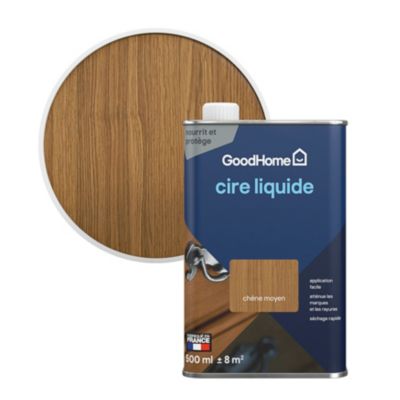 Cire liquide GoodHome pour meubles chêne moyen 500ml