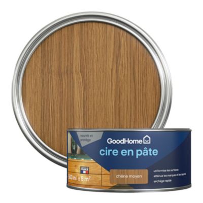 Cire pour meubles enPâte GoodHome chêne moyen 500ml