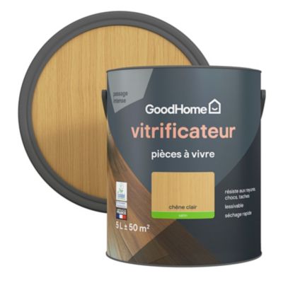 Vitrificateur pièces à vivre GoodHome chêne clair satin 5L