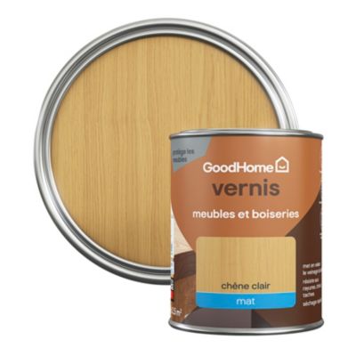 Vernis meubles et boiseries GoodHome mat chêne clair 250 ml