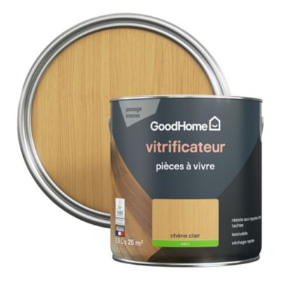 Vitrificateur pièces à vivre GoodHome chêne clair satin 2,5L