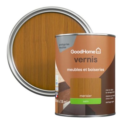Vernis meubles et boiseries GoodHome satin merisier 750 ml