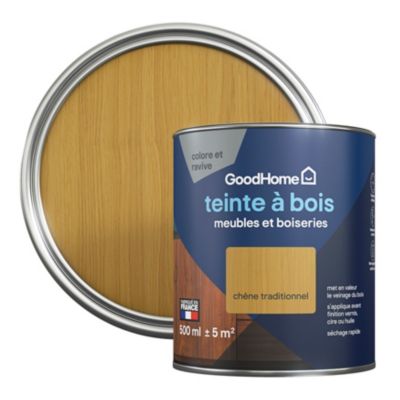 Teinte à bois meubles et boiseries GoodHome chêne traditionnel 500ml