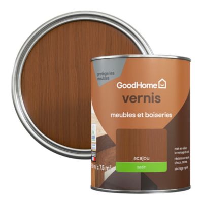 Vernis meubles et boiseries GoodHome satin acajou 750 ml
