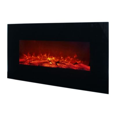 Cheminée électrique effet flamme GoodHome 1800W noir