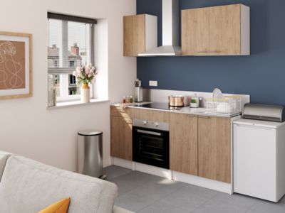 Cuisine 1er prix sans électroménager Primalight chêne - Neoform