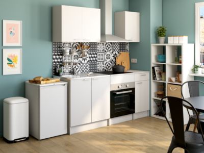 Cuisine 1er prix Primalight blanc avec poignées et plan de travail inclus - Neoform