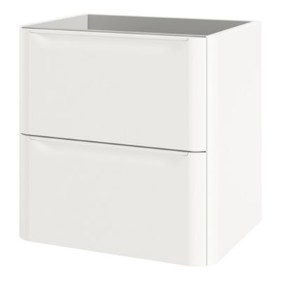 Meuble sous vasque suspendu blanc l.60 x H.60 x P.45,6 cm GoodHome Nevado