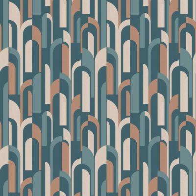 Papier peint pré-encollé vinyle intissé Easy Roll GoodHome Bibury bleu l.53 x H.1005 cm