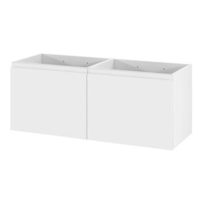 Meuble sous vasque suspendu blanc mat 4 tiroirs l.120 x H.48 x P.45 cm  GoodHome Levanna