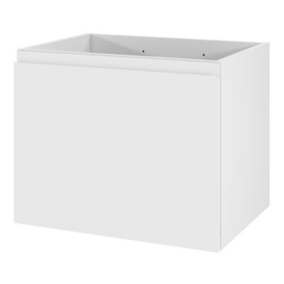 Meuble sous vasque suspendu blanc mat 2 tiroirs l.60 x H.48 x P.45 cm Levanna