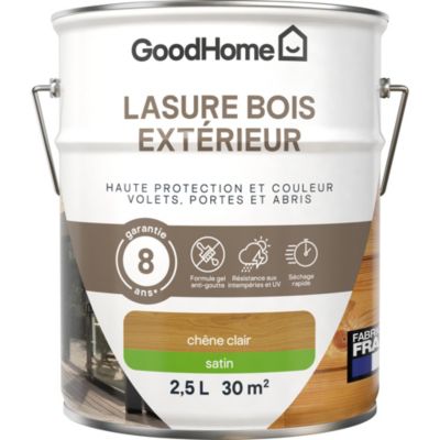 Lasure bois extérieur GoodHome satin chêne clair 2,5L