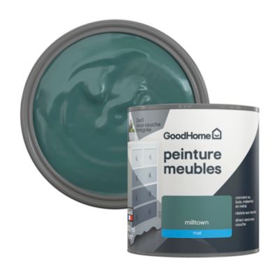 Peinture pour meubles bois, mélaminé et métal GoodHome mat vert Milltown 500ml