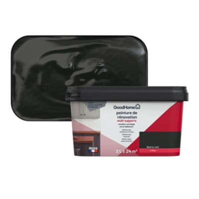 Peinture multisupport multi-matériaux GoodHome brillant noir Liberty noir 2L