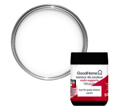 Peinture multisupport multi-matériaux GoodHome satin blanc blanc North Pole 70ml