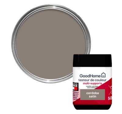 Peinture multisupport multi-matériaux GoodHome satin marron Córdoba 70ml