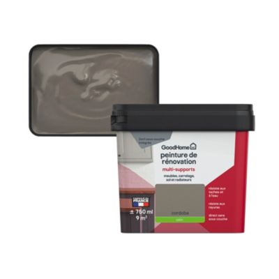 Peinture multisupport multi-matériaux GoodHome satin marron Córdoba 750ml