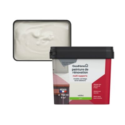 Peinture multisupport multi-matériaux GoodHome satin crème Valdez 750ml