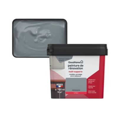 Peinture multisupport multi-matériaux GoodHome brillant gris Delaware 750ml