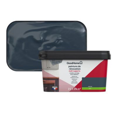Peinture multisupport multi-matériaux GoodHome satin bleu Vence 2L