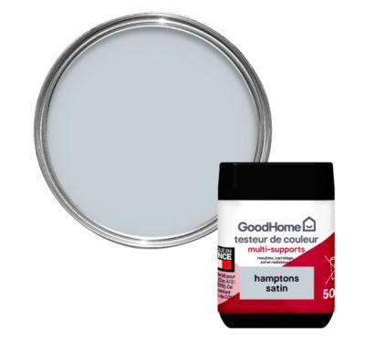 Peinture multisupport multi-matériaux GoodHome satin gris Hamptons 70ml