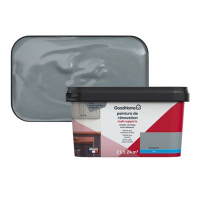 Peinture multisupport multi-matériaux GoodHome mat gris Delaware 2L