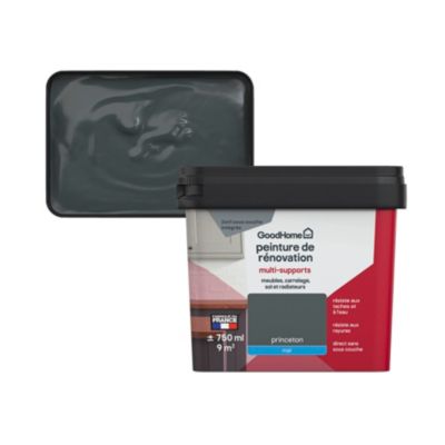 Peinture multisupport multi-matériaux GoodHome mat gris Princeton 750ml