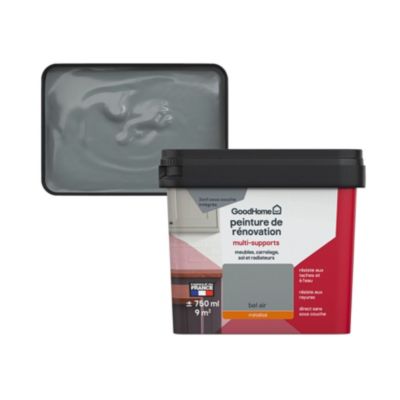 Peinture multisupport multi-matériaux GoodHome brillant argent Bel Air 750ml