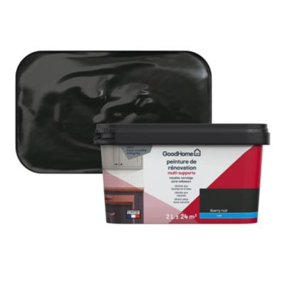 Peinture multisupport multi-matériaux GoodHome mat noir Liberty noir 2L