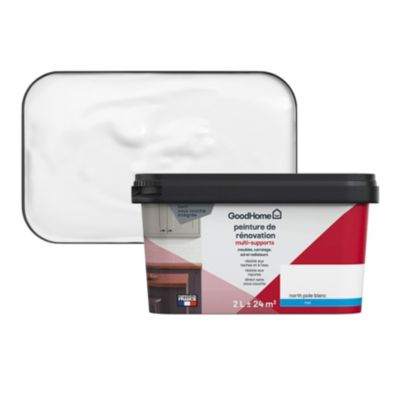 Peinture multisupport multi-matériaux GoodHome mat blanc blanc North Pole 2L
