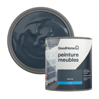Peinture pour meubles bois, mélaminé et métal GoodHome mat gris Vence 500ml