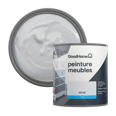 Peinture pour meubles bois, mélaminé et métal GoodHome mat gris Denali 500ml
