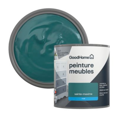 Peinture pour meubles bois, mélaminé et métal GoodHome mat vert Sainte Maxime 500ml