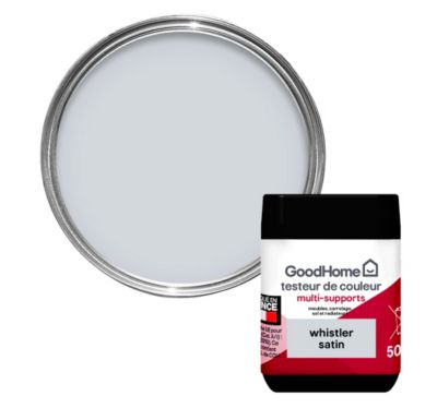 Peinture multisupport multi-matériaux GoodHome satin blanc Whistler 50ml
