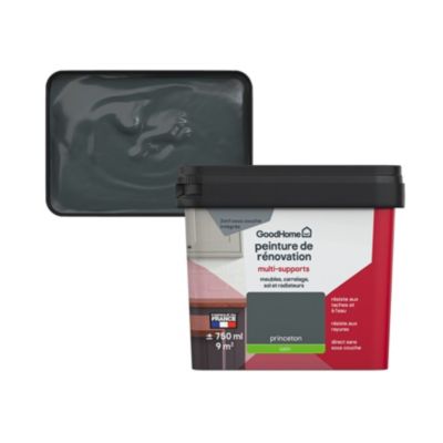 Peinture multisupport multi-matériaux GoodHome satin gris Princeton 750ml