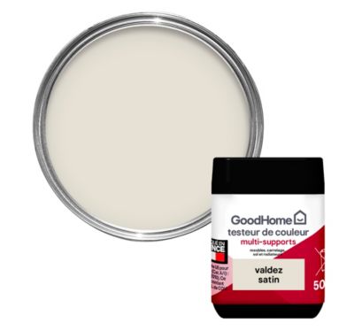 Peinture multisupport multi-matériaux GoodHome satin crème Valdez 70ml