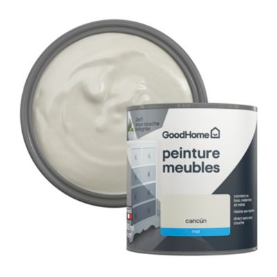 Peinture pour meubles bois, mélaminé et métal GoodHome mat beige Cancun 500ml