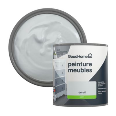 Peinture pour meubles bois, mélaminé et métal GoodHome satin gris Denali 500ml
