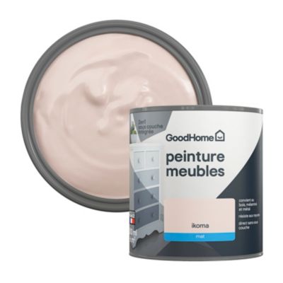 Peinture pour meubles bois, mélaminé et métal GoodHome mat rose Ikoma 500ml