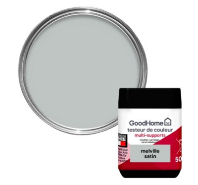 Peinture multisupport multi-matériaux GoodHome satin gris Melville 70ml