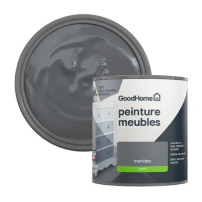 Peinture pour meubles bois, mélaminé et métal GoodHome satin gris Meriden 500ml