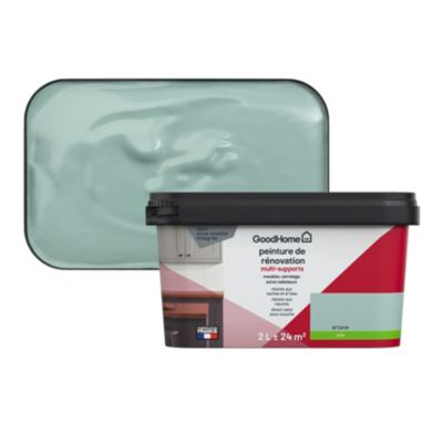 Peinture multisupport multi-matériaux GoodHome satin vert Artane 2L