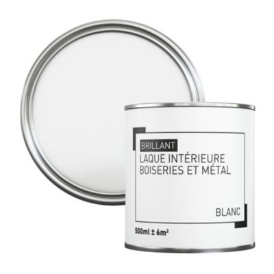 Peinture métal et bois brillant blanc 500ml