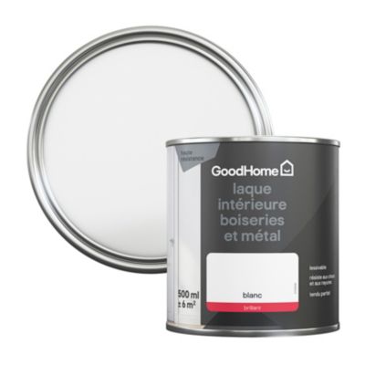 Peinture métal et bois GoodHome brillant blanc 500ml