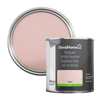 Peinture métal et bois GoodHome satin rose 500ml