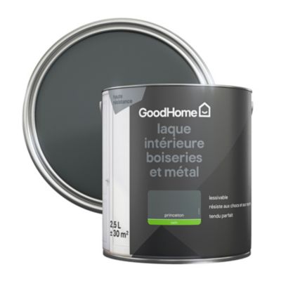 Peinture métal et bois GoodHome satin gris Princeton 2,5L