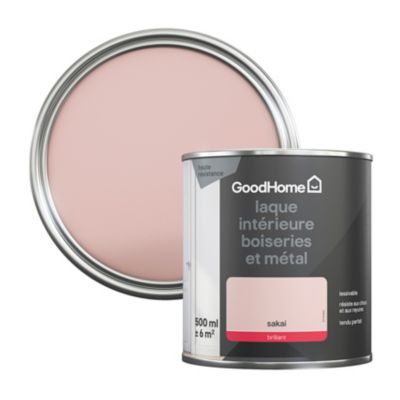 Peinture métal et bois GoodHome brillant rose 500ml