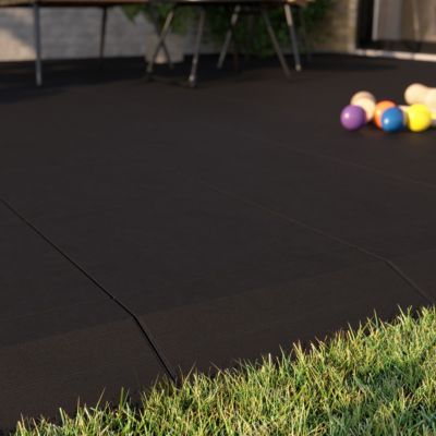Marche de terrasse composite aspect pierre anthracite Angara Klikstrom 40 x 20 cm